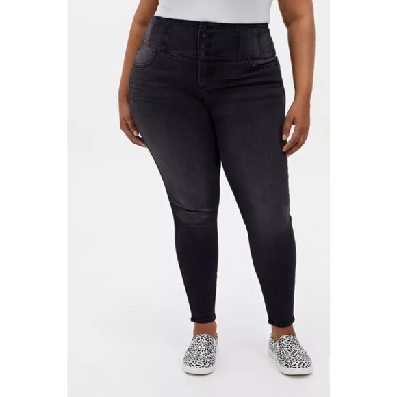 Torrid Corset Skinny Premium Stretch High-Rise Jeans Sz 18 Short Womens High Ris - Picture 1 of 15